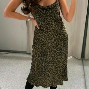 Zara leopard slip dress